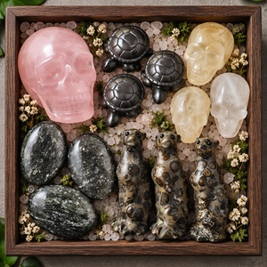 Collection de Décoration en Cristal Naturel : Figurines d'Animaux (Crâne, Tortue) en Pierre Polie – Coffret Cadeau pour la Maison, le Bureau et les Fêtes - Product Image 1