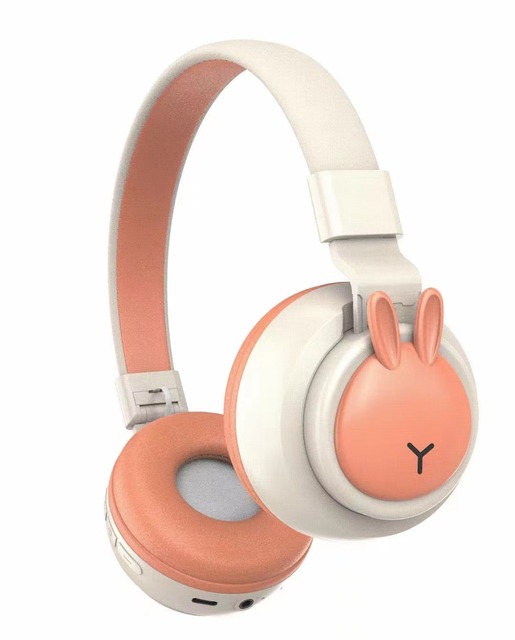 Cartoon Rabbit Wireless for Over-Ear Headset for Kids-Gaming Music LED IPX4 Waterproof Low Latency PC/Mobile Compatible