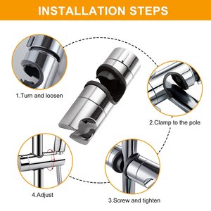 18-25mm có thể điều chỉnh ABS thay thế Tay vòi hoa sen đường sắt đầu trượt kẹp chủ <span class=keywords><strong>Bracket</strong></span> Chrome mạ vòi hoa sen đầu khung - Product Image 6