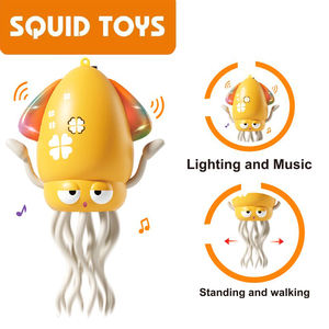 Luckytoys 새로운 독특한 장난감 오징어 장난감 전기 걷는 문어 오징어 빛과 음악 감지 크롤링 춤 문어 장난감 - Product Image 3
