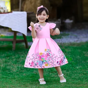 Robe de soirée de mariage pour petites filles, imprimé de fleurs 3D, robe de princesse Super papillon de qualité supérieure