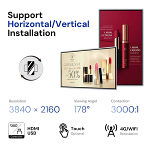 Android 14 Ultra Thin All in One 32 43 50 Inch <b>Wall</b>-Mounted Digital <b>Display</b> Touch Screen Marketing Advertising HSD-DB-J50 Large - Product Image 2