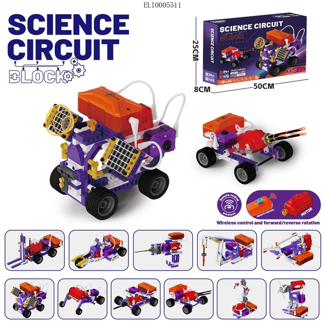 STEM Building Blocks: Science Circuit Experiment Kit for Kids Educational Science Circuit Block Set Wireless Engineering Bricks