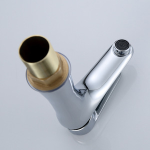 Robinet de lavabo moderne en cuivre, à poignée unique, à trou unique, à poser sur le comptoir, pour lavabos sous plan en salle de bain - Product Image 3