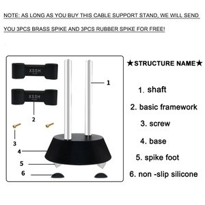 Mới đến màu đen bạc Hợp kim nhôm Hifi dòng giá yivo xssh âm thanh Audiophile nâng dây cáp lớn khay tổ chức đứng - Product Image 4