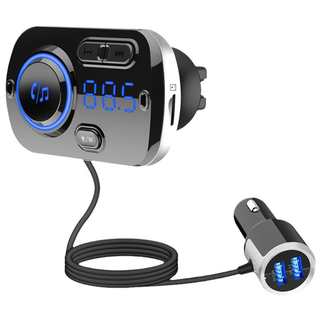D2958 Handsfree Blue tooth 5.0 FM Transmitter Wireless Radio Adapter Car Kit Mp3 Player USB