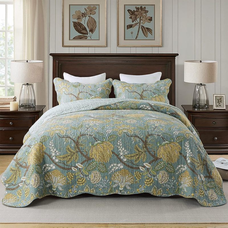 3 Piece Quilt Set Quilted Bedspread
