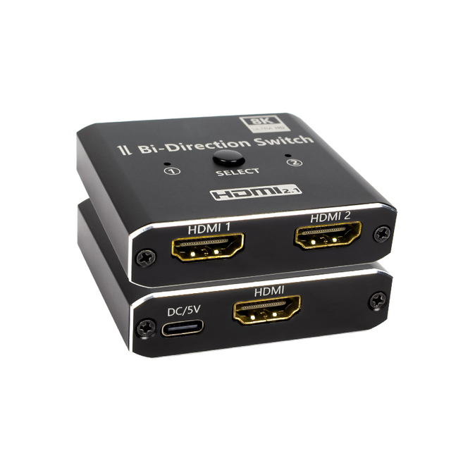 8K 60HZ HDMI Switch 4K@120Hz HDMI 2.1 Bi-Direction Switcher 2 in 1 Out Audio Converter 1x2 2x1 for PS4 PS5 Xbox