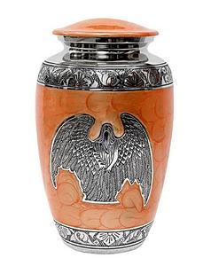 Ángel con ala, urna para adultos de cremación de latón dorado rosa, suministros funerarios grabados, urnas de diseño, Metal de alta calidad hecho a mano en la India - Product Image 5