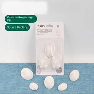 Trắng Đơn Giản Nhựa Tường Treo Dính Móc Lớn Vừa Kích Thước Nhỏ Cho Phòng Ngủ Nhà Bếp Phòng Tắm - Product Image 5