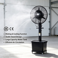 Ventilador Industrial Personalizado de 20/26/30 Pulgadas, Ventilador de Piso Comercial para Exteriores con Atomización, Humidificación por Agua, Ventilador Potente