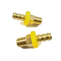 Raccord hexagonal en laiton forgé de haute qualité avec filetage mâle, embout cannelé pour tuyau et bague jaune, raccord en laiton