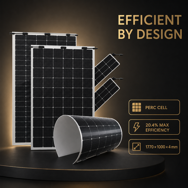 High Efficiency Flexible Solar Panel 315W/320W/325W/330W Flexible Solar Panel Solar Photovoltaic Panel for Boat Caravans Truck