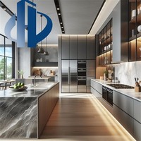 Meubles de cuisine modulaires en bois massif 2026, directement de l'usine, avec portes à panneaux plats et style Shaker