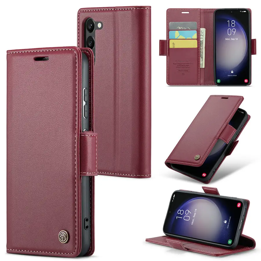 CaseMe casing dompet magnetik untuk Samsung Galaxy S23 Plus Ultra S22 Note 20 Plus sampul Slot kartu kulit Flip untuk Samsung S23