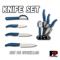 Ensemble de couteaux en céramique avec lames droites blanches, 5 pièces, ambidextre, passe au lave-vaisselle, durable, finition brillante, manches en plastique