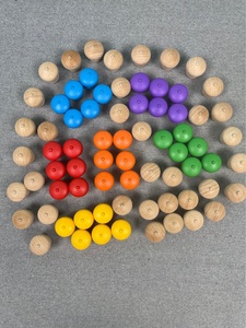 Giocattolo di legno educativo Etici e di smistamento ecologico gioco Montessori Imparare colori conteggio Nocciola con vassoio - Product Image 2