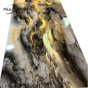 Panneau mural en marbre <span class=keywords><strong>PVC</strong></span> impression 3D motifs continus feuille de marbre UV <span class=keywords><strong>dalle</strong></span> de marbre résistant aux rayures brillant - Product Image 3
