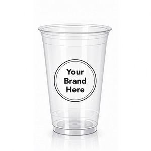 Gobelet en plastique PET transparent de 400 ml pour café glacé, livraison rapide, tasses en plastique pour fêtes d'anniversaire, vaisselle familiale avec couvercles - Product Image 1