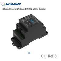 Decodificador Skydance de 1 Canal, Voltaje Constante 12-48VDC DMX512 y RDM para Tira LED de un Solo Color, Riel DIN