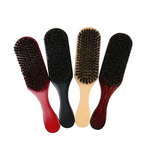 MJ Beard Brush Boar and Nylon Bristles Beard Care for Men and Beard Grooming 360 Wave Brush