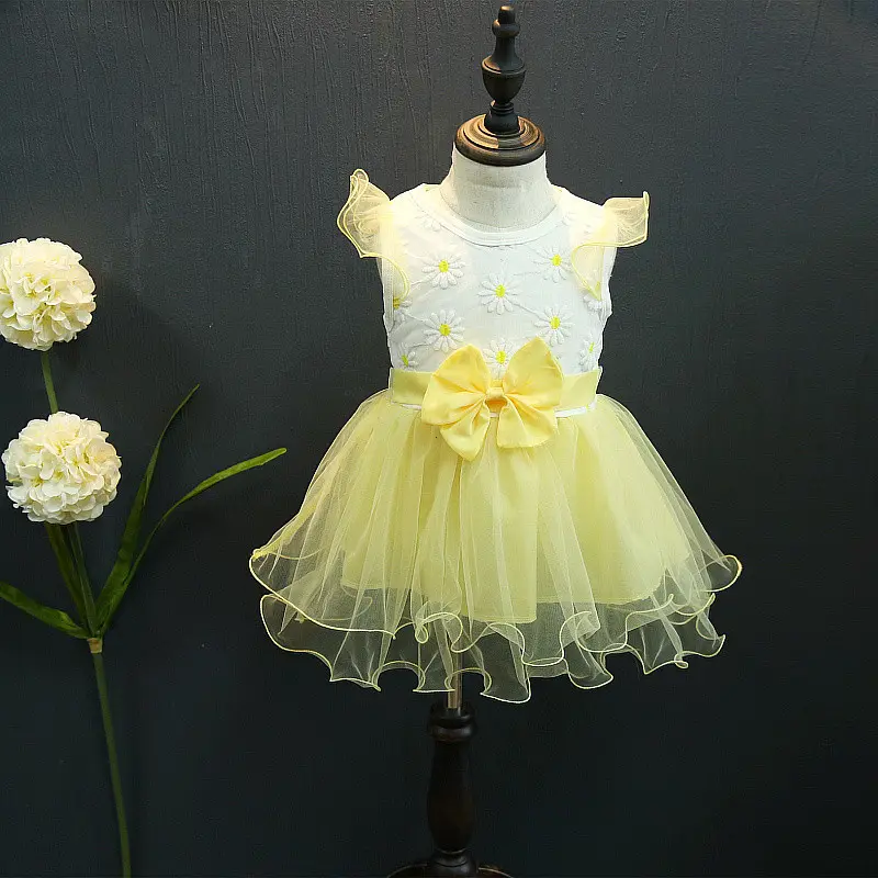 Latest Fashion New Floral Patterns Dress Baby 1Year Old Party Dress