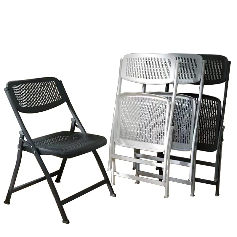 Оптовая продажа простой дизайн черный белый стул пластиковые складные стулья складной стул штабелируемые садовые стулья
