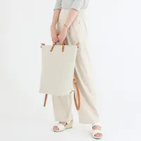 Light grey simple design highly functional fabric ladies women hand bags