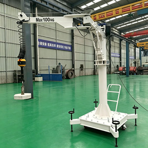 Grue à flèche électrique pliable de 500 kg avec colonne fixe pour applications de levage en atelier - Product Image 4