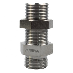 Sanheng 6C-RN Phụ Kiện Nén Ren Nam Bằng Thép Không Gỉ Vách Ngăn Thẳng Phụ Kiện Ống Rèn Với Đai Ốc - Product Image 3