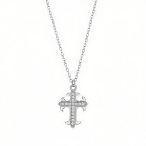 Amy Amy <b>Cross</b> Pendant Necklace Rhodium Plated Cubic Zirconia Women's Fashion Jewelry Everyday Wearing Gift - Product Image 3