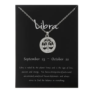 Colore argento 12 oroscopo segno zodiacale collana pendente per donne uomini costellazioni di cartone gioielli a stella girocollo regalo di compleanno - Product Image 3