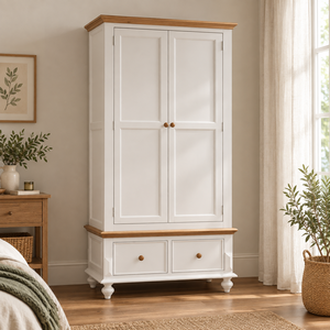 Colección LAS VEGAS, Armario de Madera de Diseño Contemporáneo, de la Mejor Calidad, 2 Puertas, 2 Cajones, Madera Sólida - Product Image 1