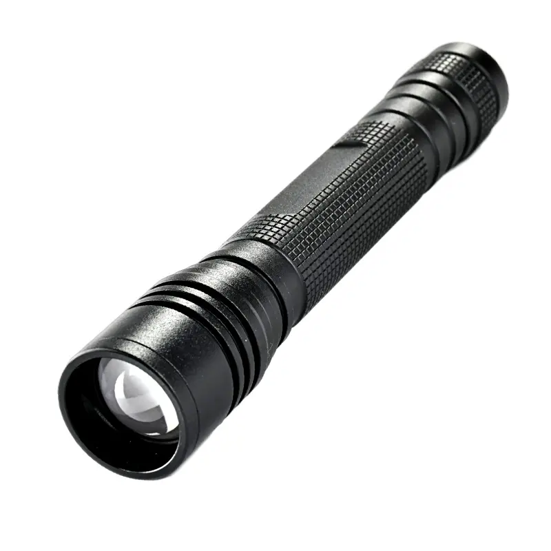 Produsen AA baterai Super terang saku kecil Taschenlampe Torch Light zoom linterna logam LED EDC senter Mini kuat