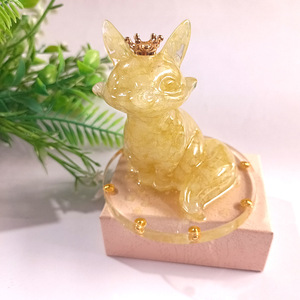 <b>Crystal</b> Fox Figurine Resin Epoxy Decorative <b>Animal</b> Desktop Ornament Home Decoration Collection Gift - Product Image 3