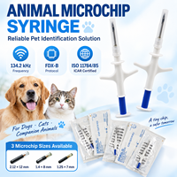 Certificat ICAR FDX-B EM4305 RFID 134,2 kHz 1,25x7 mm Mini puce électronique pour animaux, seringue stérilisée de qualité médicale, certifiée ISO