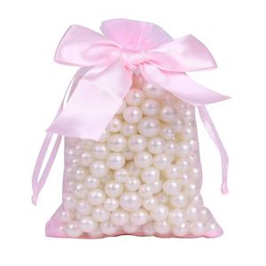 Bolsa de malla al por mayor con lazo, 9x12cm, de organza, para cosméticos, regalos, dulces de boda, almacenamiento y embalaje - Product Image 6