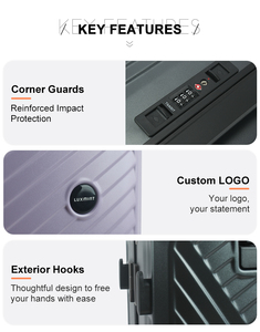 <span class=keywords><strong>Valise</strong></span> à roulettes rigide moderne et durable en PC, avec serrure TSA, poignée télescopique en <span class=keywords><strong>aluminium</strong></span>, ouverture à un clic, étanche - Product Image 6