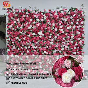 LEDA - Muro de Flores 3D Personalizado con Hortensias Rosadas y Rosas Blancas, Fondo de Boda Artificial de Seda Hecho a Mano con Efecto Suave - Product Image 3