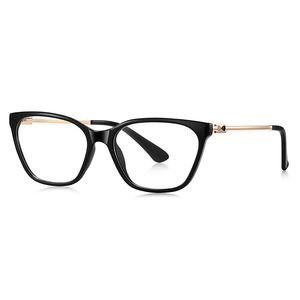LS206 Katzenaugen-Brille mit Tiermuster und Blaulichtfilter für Damen, Schwarze Fassung, Ovale und Eckige Gesichtsformen, Minimalistisch, Raffiniert, Europäischer Stil - Product Image 2