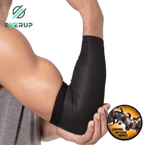 Enerup OEM/ODM Copper Recovery Ellenbogen hülse Kupfer infundiert Komfortable Wear Elbow Compression Sleeve Stütz strebe für den Sport