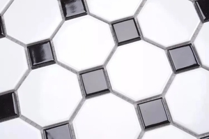 Carrelage de salle de bain italien mm, carrelage de mosaïque de sol noir et blanc, vinyle auto-adhésif, décor de carrelage mural pour sol marocain - Product Image 3