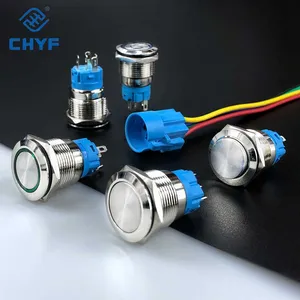 IP67 Latching Self Lock Push Button Switch Momentary Metal High Current Power Waterproof 22mm 15A Red Green LED 12V 110V 220V