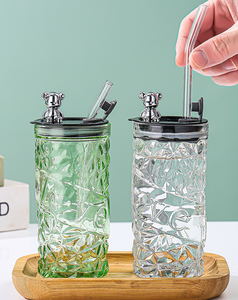 Tasses à thé/café/jus en verre de 350 ml avec paille pour boissons chaudes et froides – Prix usine - Product Image 6