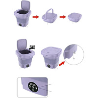Mini Lave-linge Électrique Portable à Chargement Frontal Entièrement Automatique, Capacité 4.65.5kg, Classe d'Efficacité Énergétique, Manuel