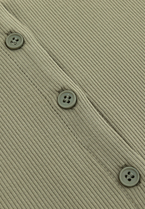 Light Olive Green Ribbed <strong>Knit</strong> Stand-Collar Button-Front Two-Piece Style Long-Sleeve Maxi <strong>Dres</strong> - Product Image 5