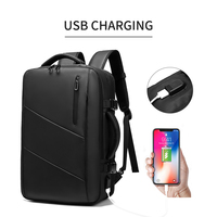 Sac à dos pour ordinateur portable en polyester Oxford, personnalisé, étanche, antivol, avec fermeture éclair, port USB, extensible 20-39L, et ceinture à coussin d'air – Vente en gros