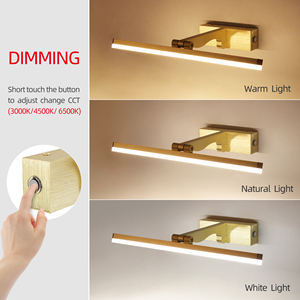 LED Aluminum <b>Mirror</b> Wall <b>Light</b> Touch Control Adjustable Angle Rotatable Warm White Dimmable Indoor Bathroom <b>Vanity</b> Lamp - Product Image 4