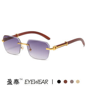 Lunettes de soleil carrées UV400, monture dorée, unisexes - Product Image 4