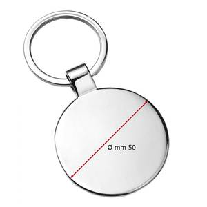 Porte-clés rond en métal de 50 mm avec porte-monnaie en fer et logo gravé au laser - Product Image 2